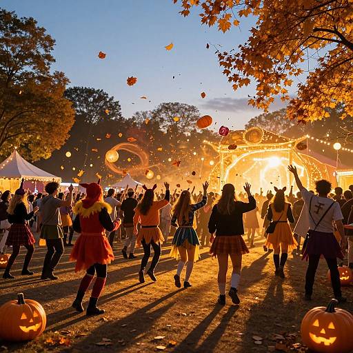 Vibrant Helloween Festival at Dusk