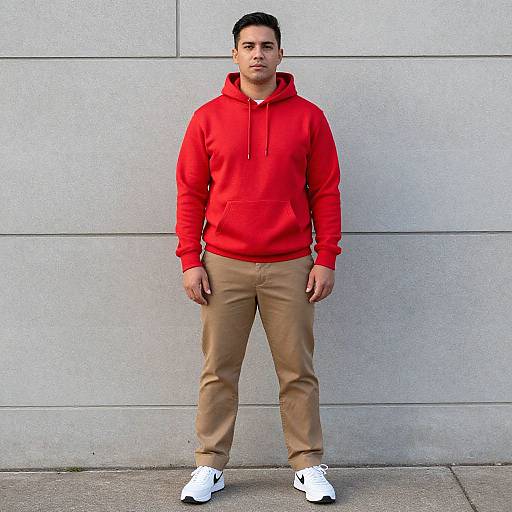Man in Red Hoodie Posing