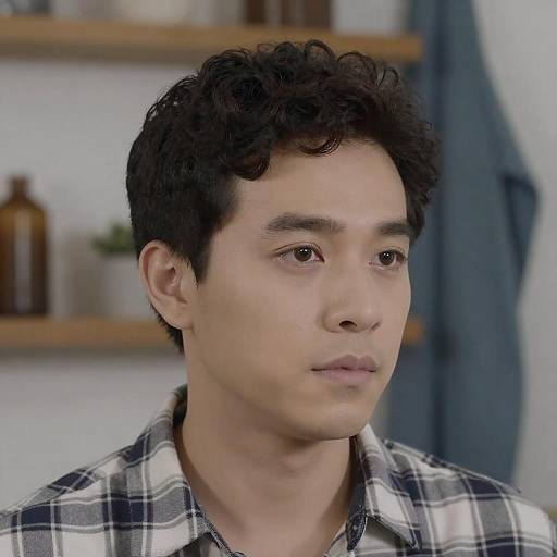 Casual Portrait of a Man in Plaid