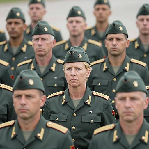 Military Officers Group Portrait in Uniform