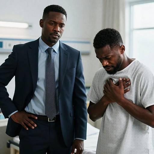 Intense Hospital Scene with Two Black Men