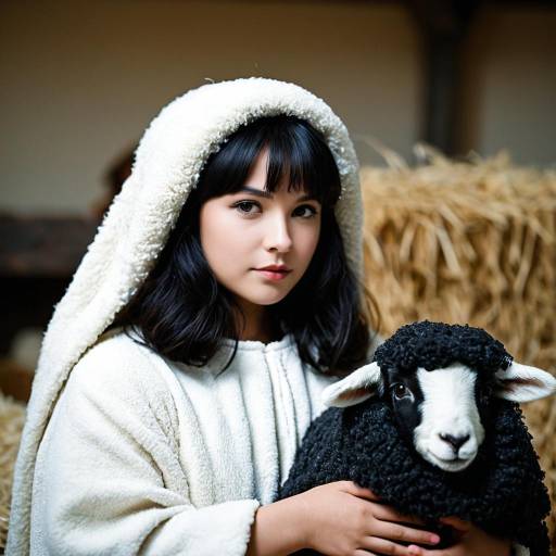 Girl in Sheep Costume for Nativity Play