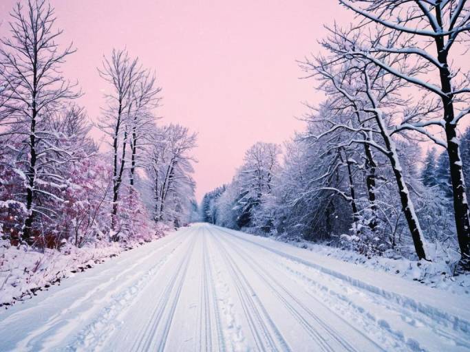 Charming Pink Winter Wonderland Wallpaper