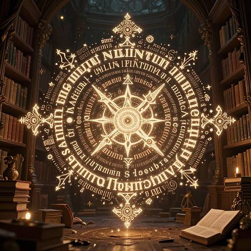 Mystical Library of Floating Words