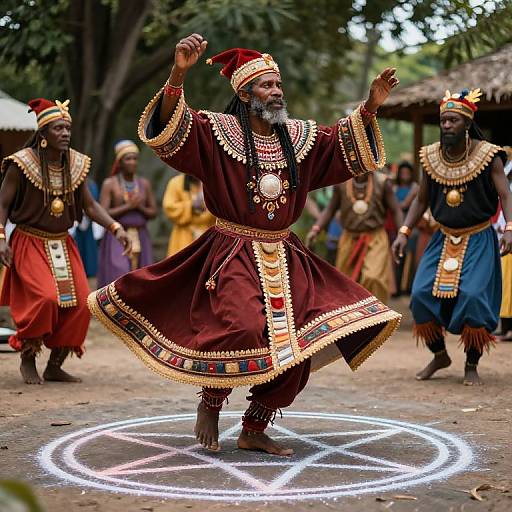 Witch Doctor Performing Creole Dance