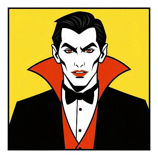 Patrick Nagel Style Vampire Art