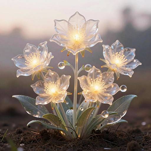 Radiant Souls Rising as Glowing Flowers