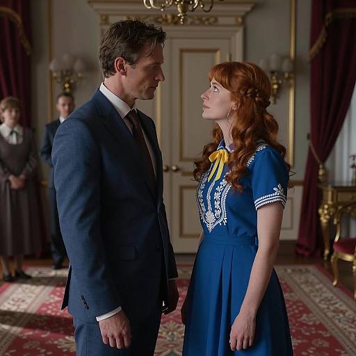 Romantic Encounter in Ornate Setting