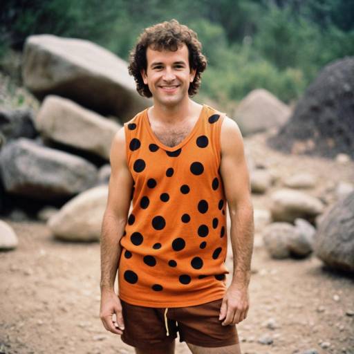 Man in Orange Polka Dot Sleeveless Shirt Outdoors