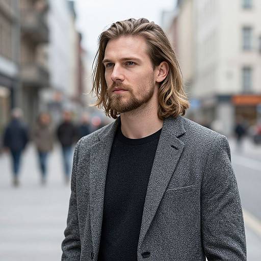 Fit European Man Urban Style Portrait