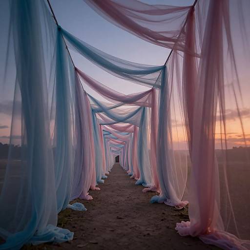 Ethereal Corridor of Silk Veils