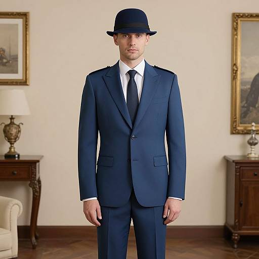 Man in Blue General Costume