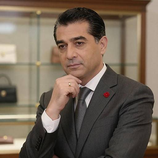 Thoughtful Middle-Aged Man in Suit