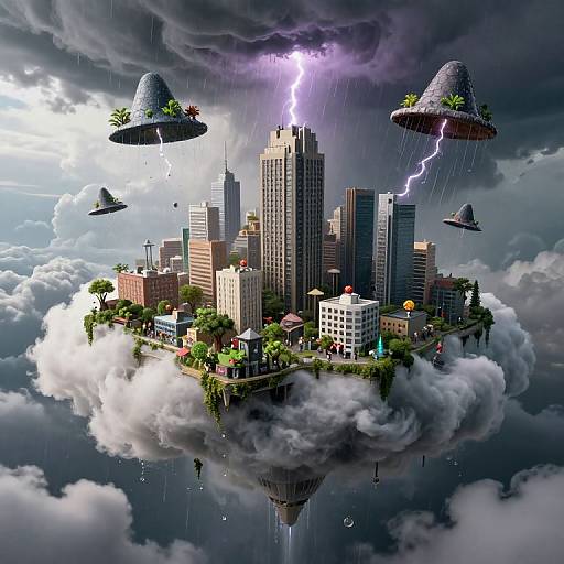 Storm Cloud City with Musical Rain