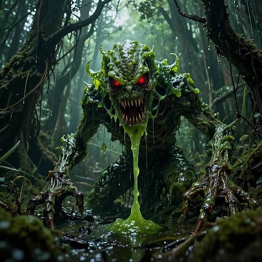 Menacing Ooze Creature in Eerie Swamp