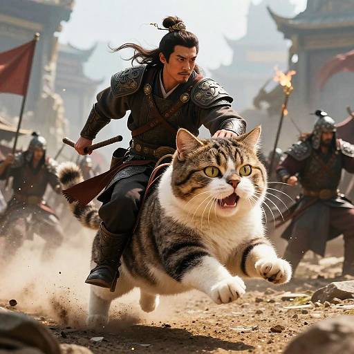 Epic Fantasy Feline Warrior Portrait