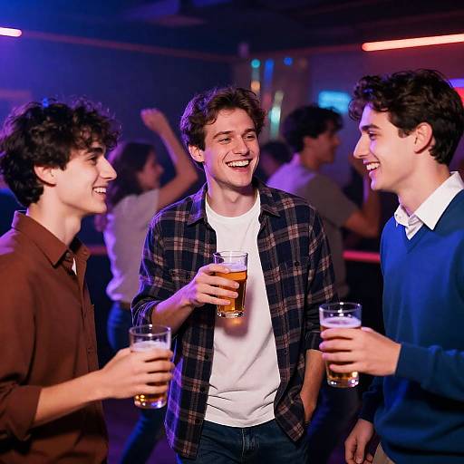 Young Men Enjoying a Night Out