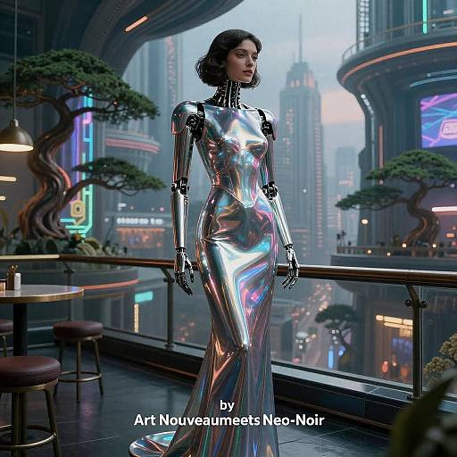 Noir Neon Opera Automaton Skyport Portrait