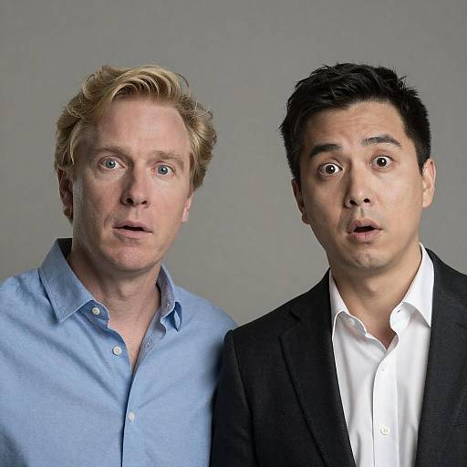 Surprised Expressions of Two Men