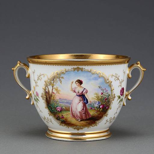 Neoclassical Hand-Painted French Wine Cooler