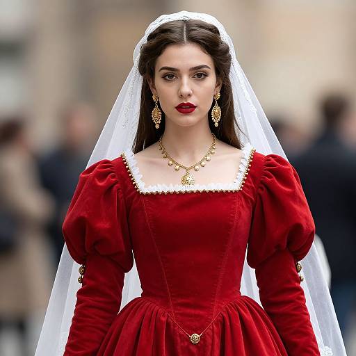 Realistic Renaissance Bride Portrait