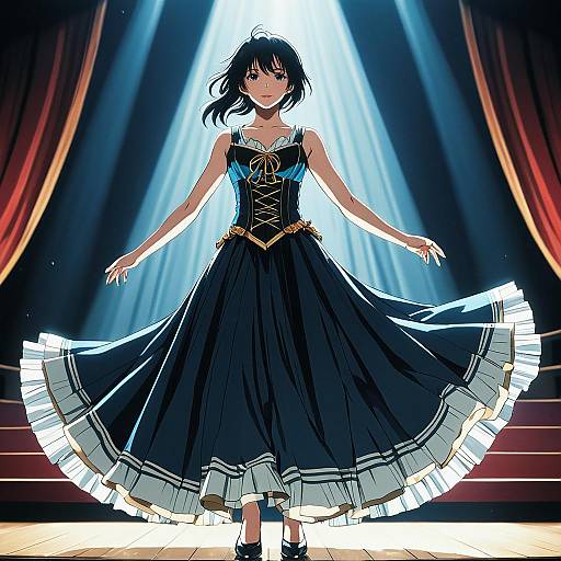 Determined Actress on a Stage of Dreams