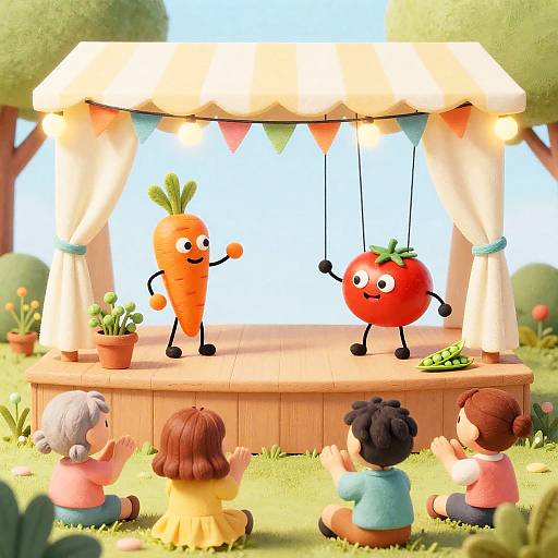 Vegetable Puppet Theater Performance