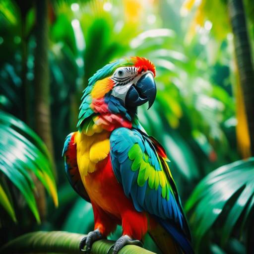 Vibrant Parrot in Tropical Jungle Polaroid