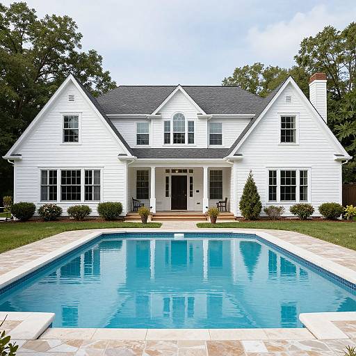 Colonial House Remodel with Pool
