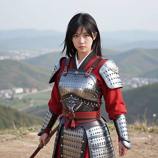 Realistic Mulan-Inspired Warrior Portrait