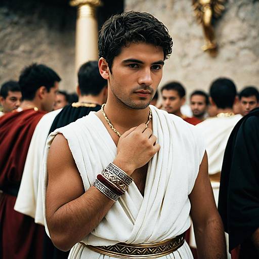 Realistic Male at toga Party Scene