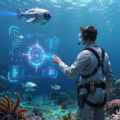 Futuristic AI-Guided Sea Exploration