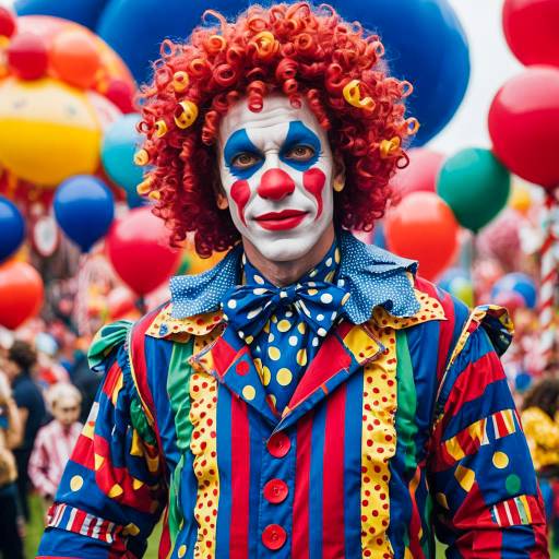 Colorful Clown at Funfair