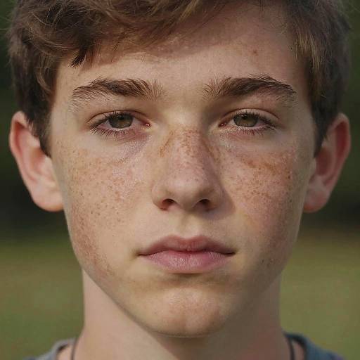 Freckled Teen Face in Sunlight
