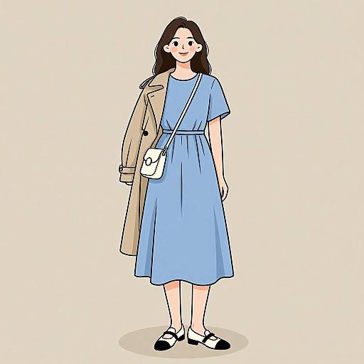 Chic Smiling Woman in Casual Outfit