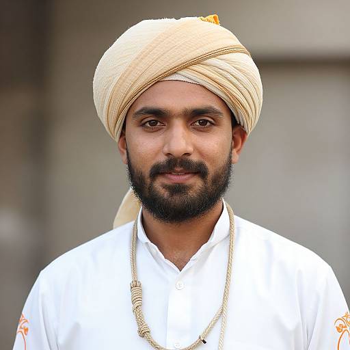 Bearded Man in Turban with Rope