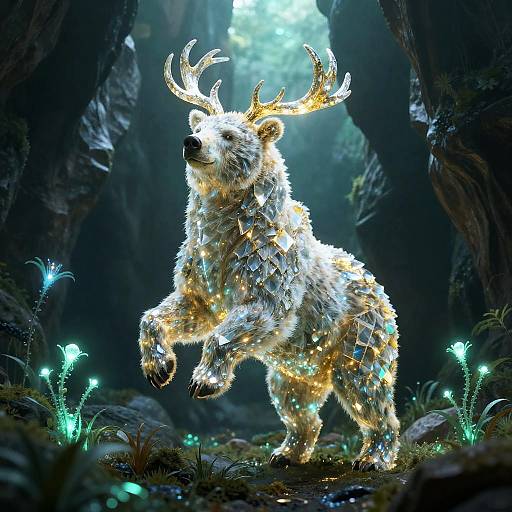 Majestic Crystal-Antlered Centaur-Bear