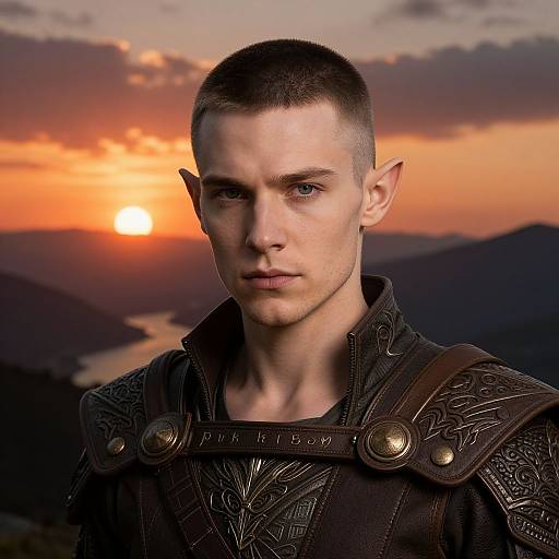 Buzz Cut Elf Ranger at Sunset