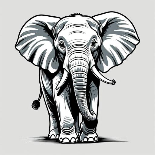 Stunned Elephant Calf Cartoon