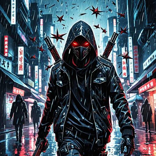 Mysterious Assassin in Neon City