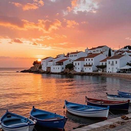 Spanish Coastal Village Sunset