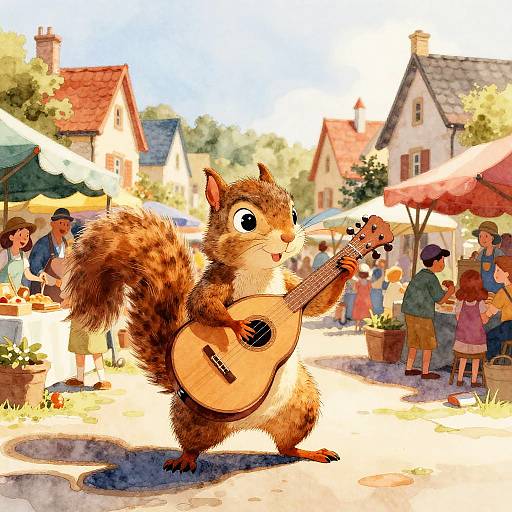 Charming Squirrel Bard in Marketplace