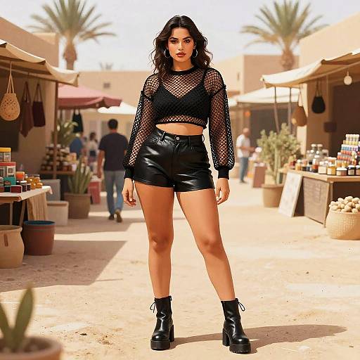 Edgy Street Style Woman at Desert Market