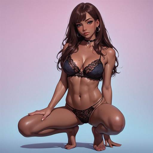 Sultry Girl in Lace Lingerie