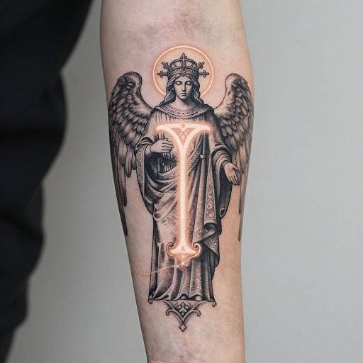 Ethereal Gothic Saint Symbol Tattoo