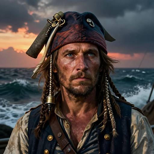 Portrait of Weathered Sea Captain