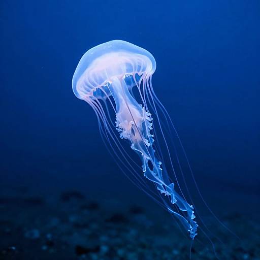 Glowing Translucent Jellyfish in Ocean