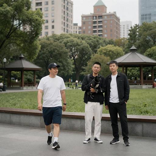 Three Men in an Urban Park