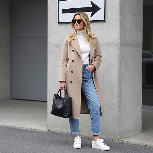 Chic Woman in Urban Concrete Scene