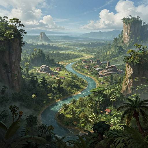Sci-Fi Jungle Planet Landscape
